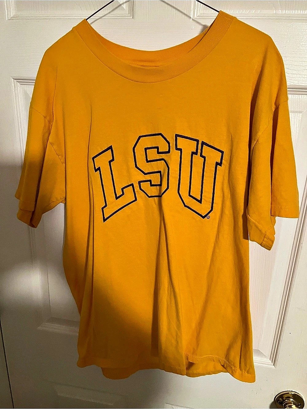 Champion LSU Tigers Gold T-Shirt Graphic Tee Orange Large